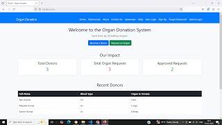 Organ Donation System using Python Django