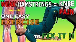 Weak Hamstrings = Knee pain! One easy exercise to FIX IT [Hip Lifts]