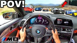You Drive A 800HP BMW M8 Competition To Supercar Car Meet [LOUD EXHAUST POV]