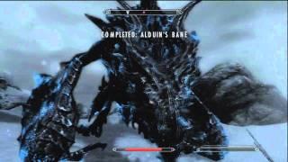 Elder Scrolls V: Skyrim - Strategy To Defeat Alduin (Alduin vs Paathrurnax Boss Fight)