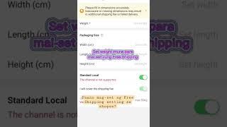 Shopee Free Shipping Setting