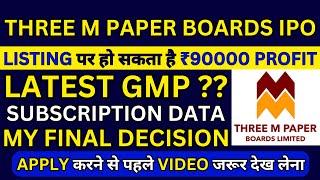 Three M Paper Boards IPO| Three M Paper Boards IPO GMP| Three M Paper Boards IPO Subscription Status