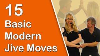 15 Basic Beginner Modern Jive Moves Demonstration | Learn the EASIEST Partner Dance! | Ginger Jive