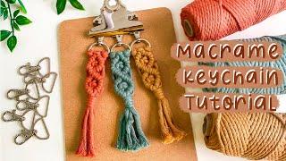 Macrame Keychain TUTORIAL#1 | DIY Keychain for beginners | Easy pattern STEP BY STEP  | WeaveyStudio