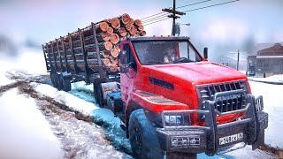 snowrunner - log delivery  | heavy mudrunner gameplay | Logitech g29