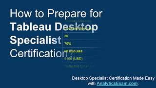 Let's Begin Preparation for Tableau Desktop Specialist Certification Exam