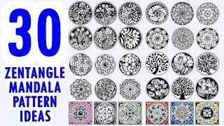 30 Zentangle | Doodle | Mandala Ideas For Beginners