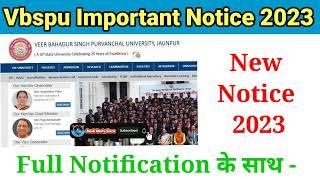 Vbspu Important Notice 2023| Vbspu  News Today 2023| Purvanchal University Exam Notice |