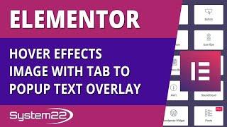 Elementor Hover Effects Image With Tab To Popup Text Overlay 