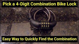 Lock Picking ● 4-Digit Combination Bike Lock ● Find the Combo in Less Than 1 Minute
