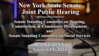 NYS Senate Joint Public Hearing - Housing & Social Services - 08/19/21