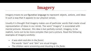 Imagery | What is Imagery? Figure of Speech | Literary Terms | Imagery ki? Imagery kake bole?