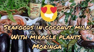 Seafoods in coconut milk with Moringa||Buhay JAPAN