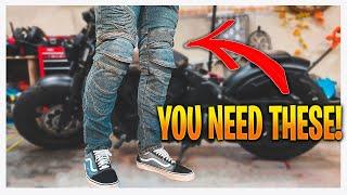 IF YOU OWN A MOTORCYCLE YOU NEEDS THESE RIDING PANTS! | NBT riding pants on an Indian Scout Bobber.