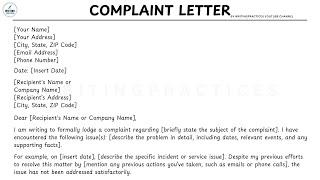 COMPLAINT LETTER FORMAT | How To Write A Complaint Letter Step by Step Guide | Writing Practices