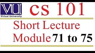 CS101 short lecture 19