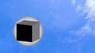 UAP Black Cube in Clear Sphere UFO