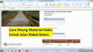 Cara Menghitung Material Habis Untuk Jalan Rabat Beton | Detil Dan Akurat Auto Bisa ---- sudutsipil