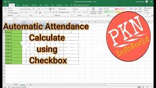 How to Calculate Attendance Automatic in Excel using Checkbox (Excel Tips) ||