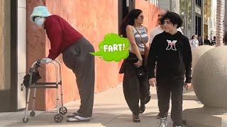 Old Man Farts On Rich People In Beverly Hills!! (Wet Fart Prank)