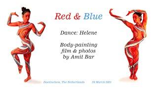 Art Video: Red & Blue body-painting by Amit Bar. EDSA content.