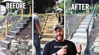 How To Pour Concrete Stairs - EPIC Back Yard Transformation pt. 3