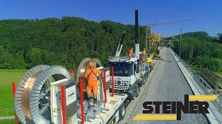 Eduard Steiner AG | Montage Fahrleitung - Gümmenen Viadukt - BLS