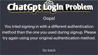 You tried signing in with a different authentication method than the one you used during signup