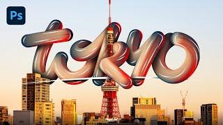 #Photoshop 3D Typography | World Series - Tokyo 