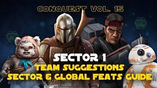 Hard Sector 1 Feats Guide | Conquest Vol. 15 SWGOH