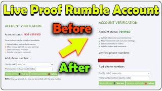 Live Proof How To Verify Rumble Account In India | rumble account verification in india