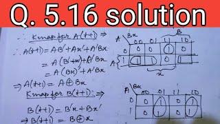 Q. 5.16: Design a sequential circuit with two D flip-flops A and B, and one input x_in