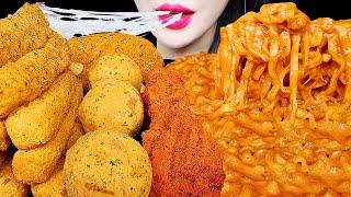 ASMR CHEESY CARBO FIRE NOODLE, CHICKEN, CHEESE BALL EATING SOUNDS MUKBANG