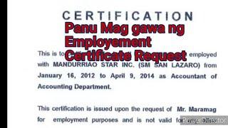 Panu gumawa ng request ng C.O.E. or certificate of employement at payslip