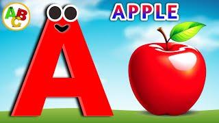  Letter Sounds Song for Kids  // ABC Alphabet Song// A For Apple  a aa Apple 