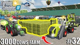 THIS IS HOW I TURNED 732.000 LITERS of HAY into BALES | 3000 COWS Farm | Farming Simulator 22