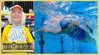 100 YEAR OLD SWIMMER - SMASHING WORLD RECORDS