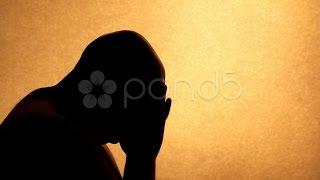 Silhouette Sadness Man. Stock Footage