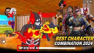 Top 4 Secret Best Character Combination   For Free Fire BR Ranked & CS Ranked FF Best Combination