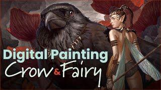 Digital Painting Process_ Fairy and the Crow_ Jesus Conde 4k