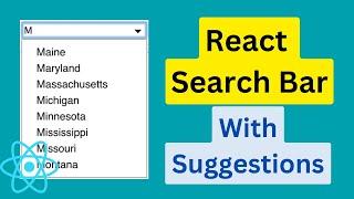 React Search Bar with Suggestions and Filter