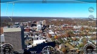 Drone aerial flight through downton Clayton, MO