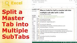 Split a Master Spreadsheet into Multiple Sheets with 1 click - VBA for Beginner