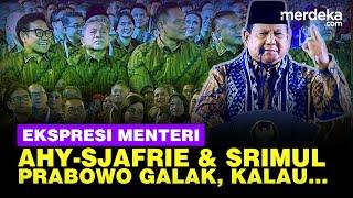 [FULL] Ragam Ekspresi Menteri AHY, Menhan Sjafrie  dan Srimul Dengar Prabowo Galak, Kalau...