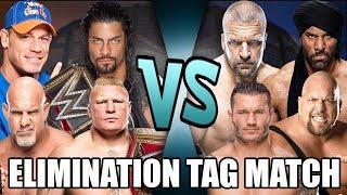 John Cena, Reigns, Goldberg & Lesnar vs Orton, Jinder Mahal, Big Show & Triple H (Elimination Tag)
