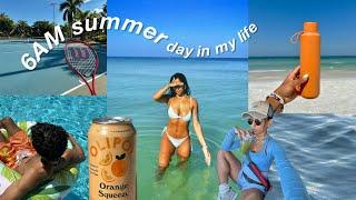 VLOG: summer day in my life️| morning beach dip, pool day, activewear try-on, tennis & burger night