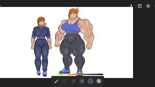 Muscular Girl Character Design Tutorial With infinite Painter 2025