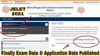 JELET 2021 EXAM DATE & ONLINE APPLICATION DATE PUBLISHED 