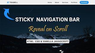 Sticky Navbar On Scroll Using HTML CSS & Vanilla JavaScript | Fixed Navigation On Scroll