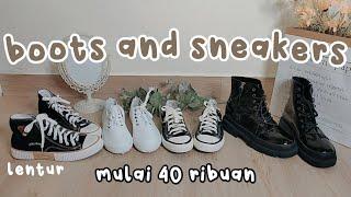 SHOPEE HAUL BANYAK SNEAKERS DAN BOOTS KOREAN STYLE